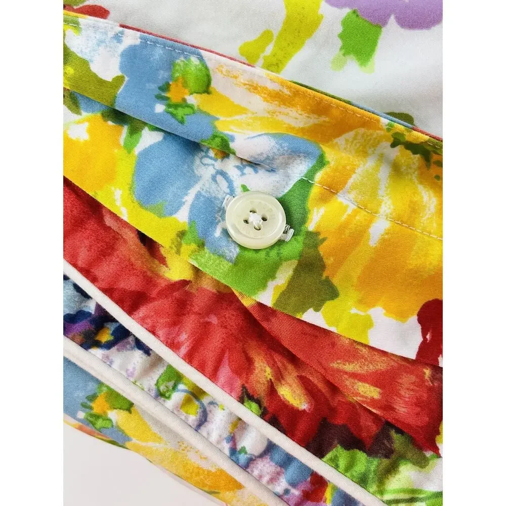Rare Ralph Lauren Watch Hill Floral King Duvet Cover French Country Red Yellow
